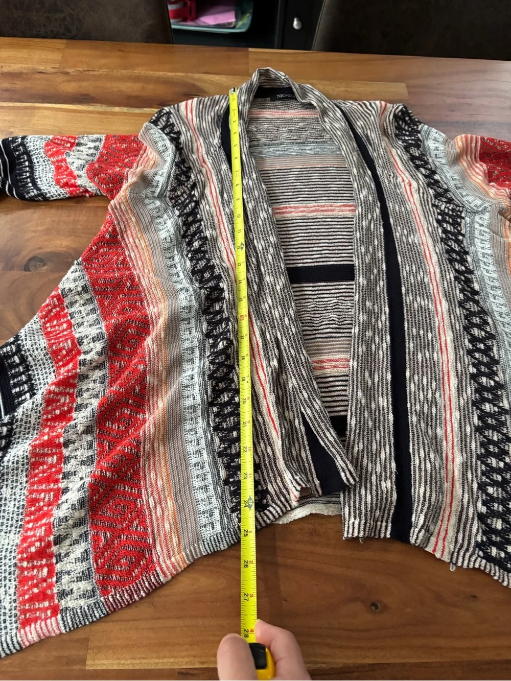 Nic+Zoe Tribal Open Cardigan Sweater - Size Small